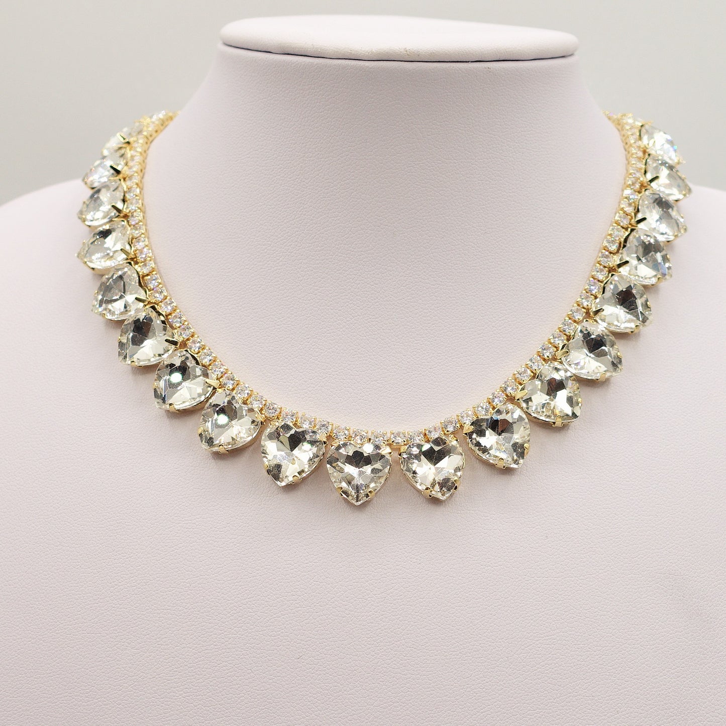 WENDY HEARTS - collier con pietre a CUORE sfaccettate e cubic zirconia