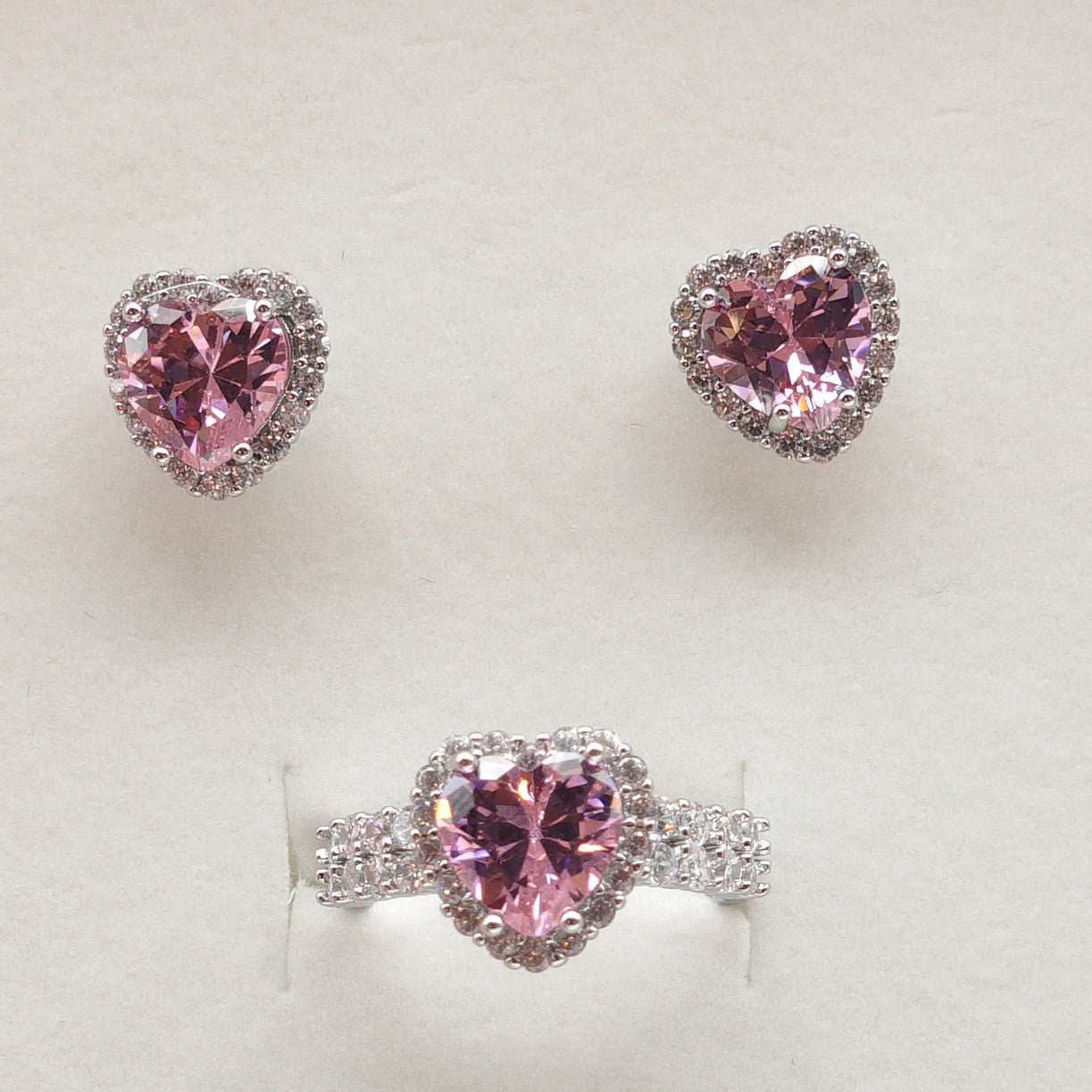 CHERIE - THE PINK DREAM BOX - SET  abbinato  Collier cubic zirconia forma di cuore