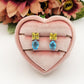 CHARIS tiny - Orecchini bottone con Cubic Zirconia RAINBOW