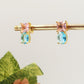 CHARIS tiny - Orecchini bottone con Cubic Zirconia RAINBOW