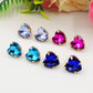 LUCE HEART STUDS- Paio Orecchini a bottone con pietra sfaccettata a cuore