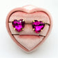 LUCE HEART STUDS- Paio Orecchini a bottone con pietra sfaccettata a cuore