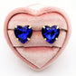 LUCE HEART STUDS- Paio Orecchini a bottone con pietra sfaccettata a cuore