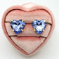 LUCE HEART STUDS- Paio Orecchini a bottone con pietra sfaccettata a cuore
