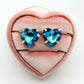 LUCE HEART STUDS- Paio Orecchini a bottone con pietra sfaccettata a cuore