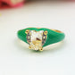 ISABELLE FLUO SMALL ~ Anello a cuore Smaltato con Cubic Zirconia- Regolabile