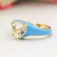 ISABELLE FLUO SMALL ~ Anello a cuore Smaltato con Cubic Zirconia- Regolabile