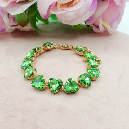 LUCE HEARTS - Bracciale con pietre a cuore sfaccettate