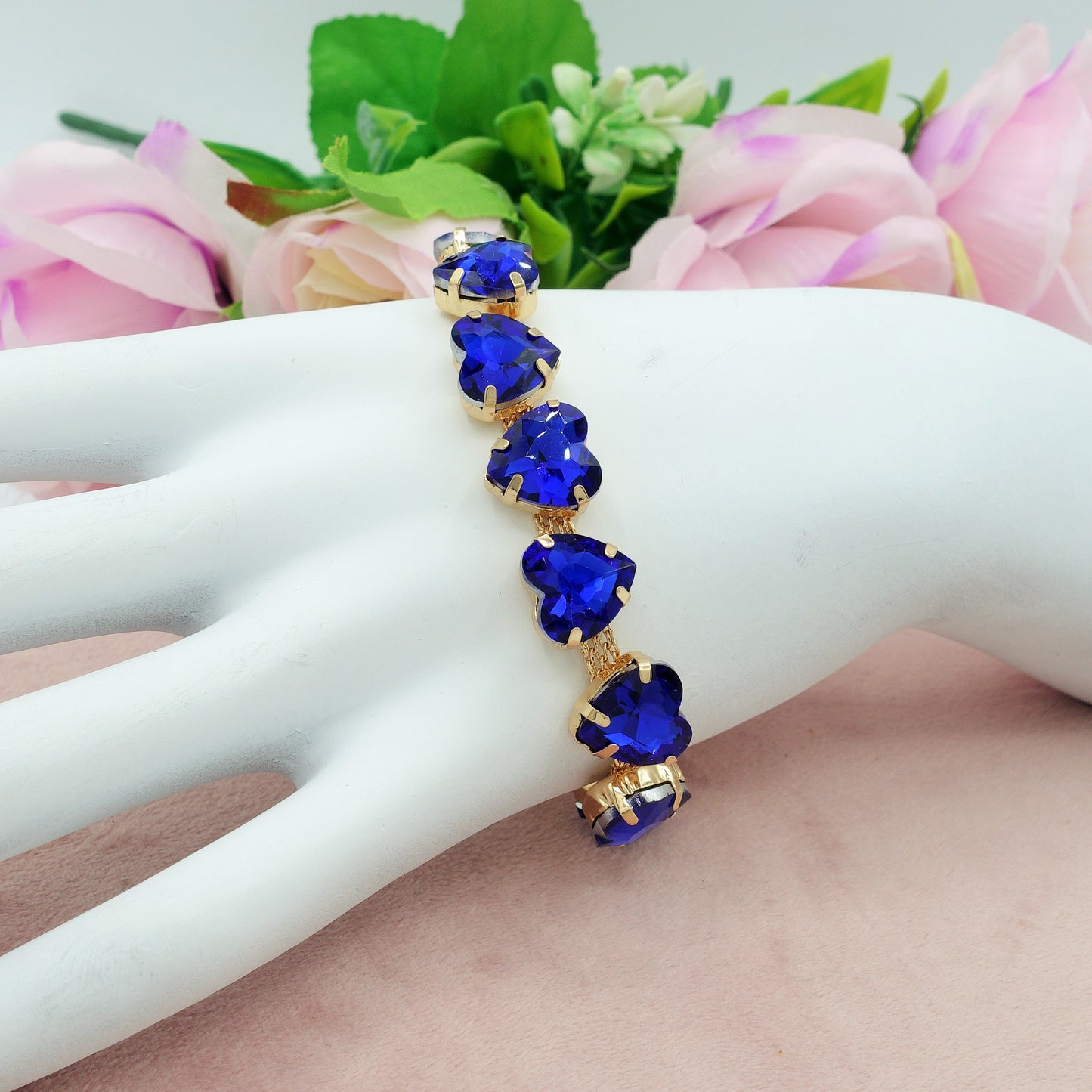 LUCE HEARTS - Bracciale con pietre a cuore sfaccettate