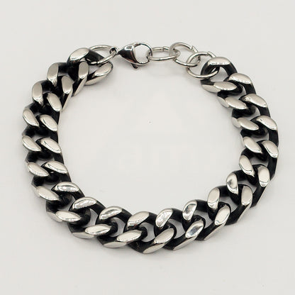 Bracciale uomo catena GROUMETTE brunita XL ACCIAIO
