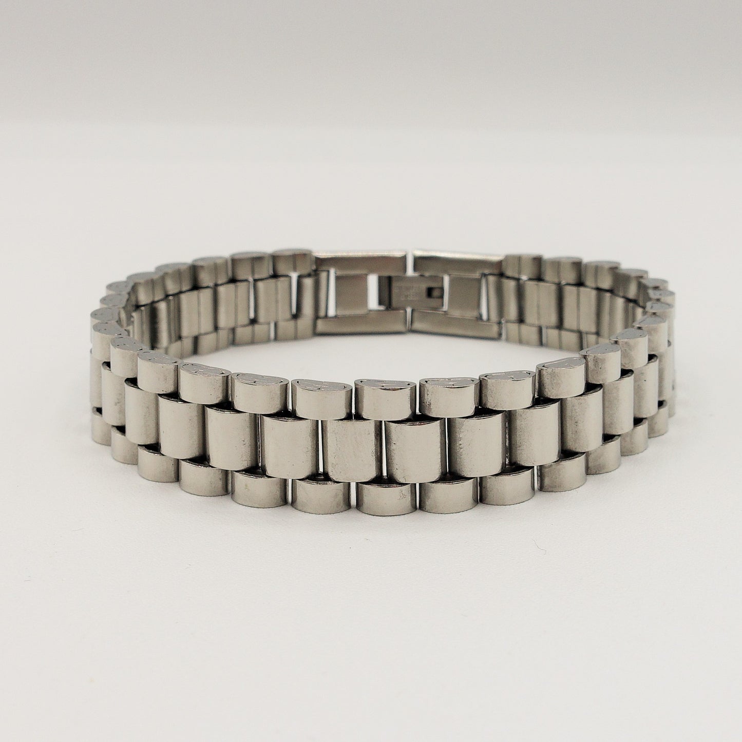 BRACCIALE uomo ACCIAIO catena tripla maglia orologio