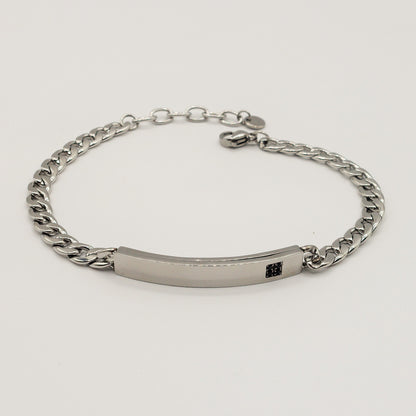 Bracciale uomo catena GROUMETTE con placca ACCIAIO