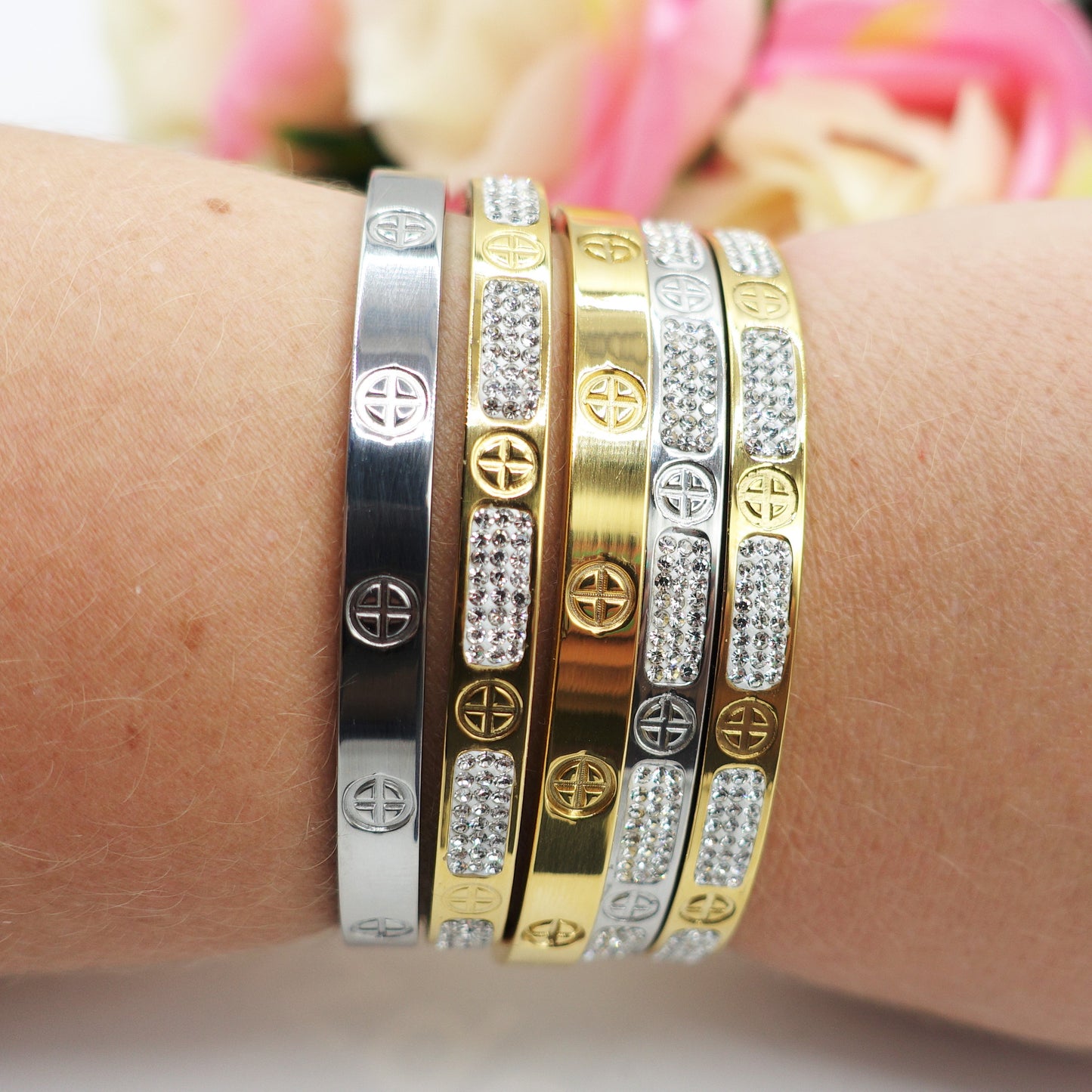 FLORENCE CRYSTAL ~ Bracciale in acciaio inossidabile