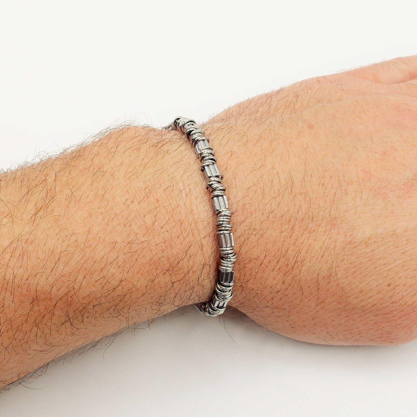 Bracciale uomo catena NODINI ACCIAIO
