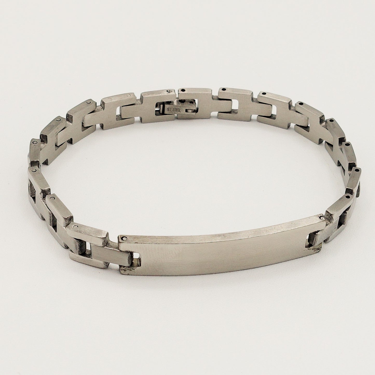 Bracciale uomo catena GROUMETTE 1cm con placca ACCIAIO