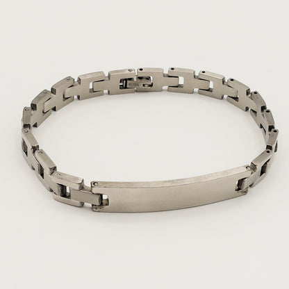 Bracciale uomo catena GROUMETTE 1cm con placca ACCIAIO