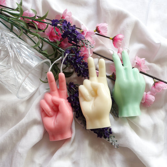 Ursula ~ Peace ~  hand shaped candle