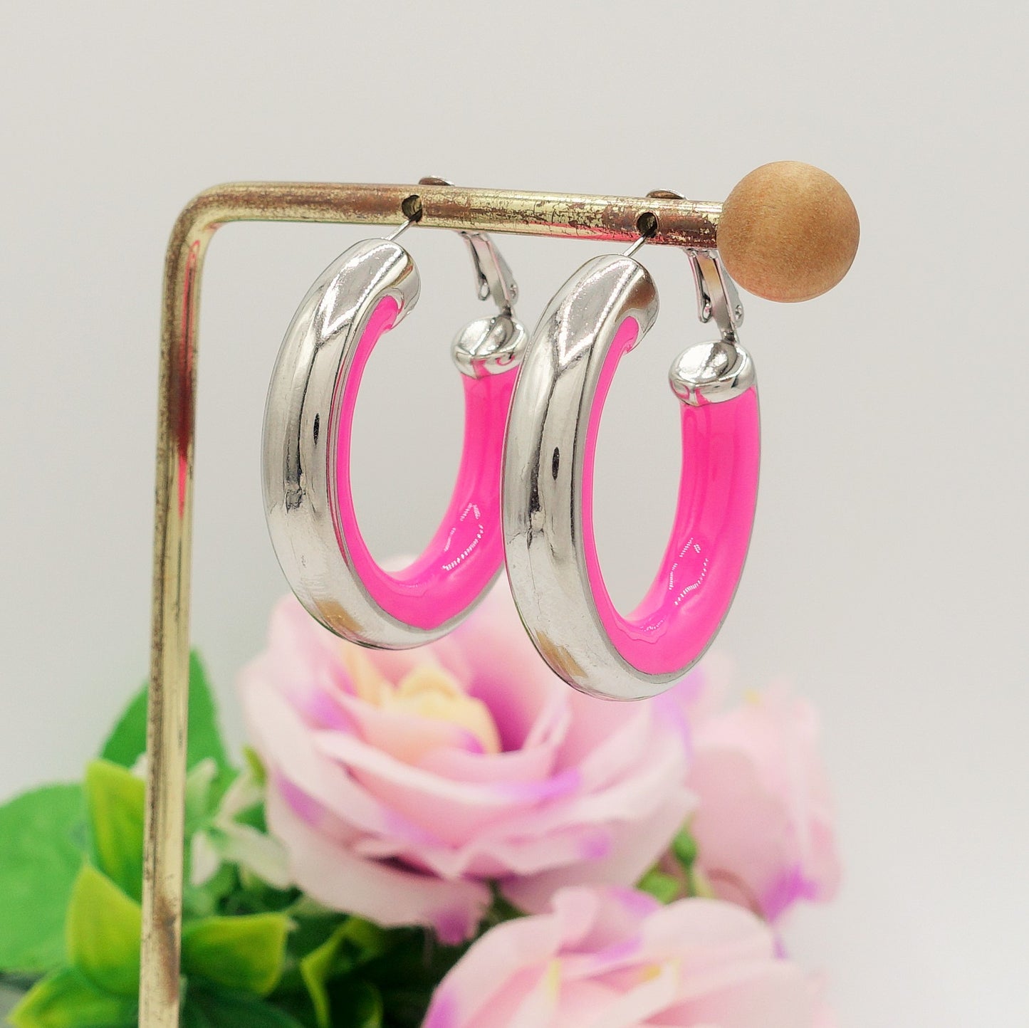 DREW - ACCIAIO INOSSIDABILE - Big Hoops orecchini a cerchio smaltati