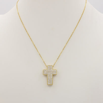PHOEBE big - ACCIAIO INOSSIDABILE- Collana con pendente croce in cubic zirconia
