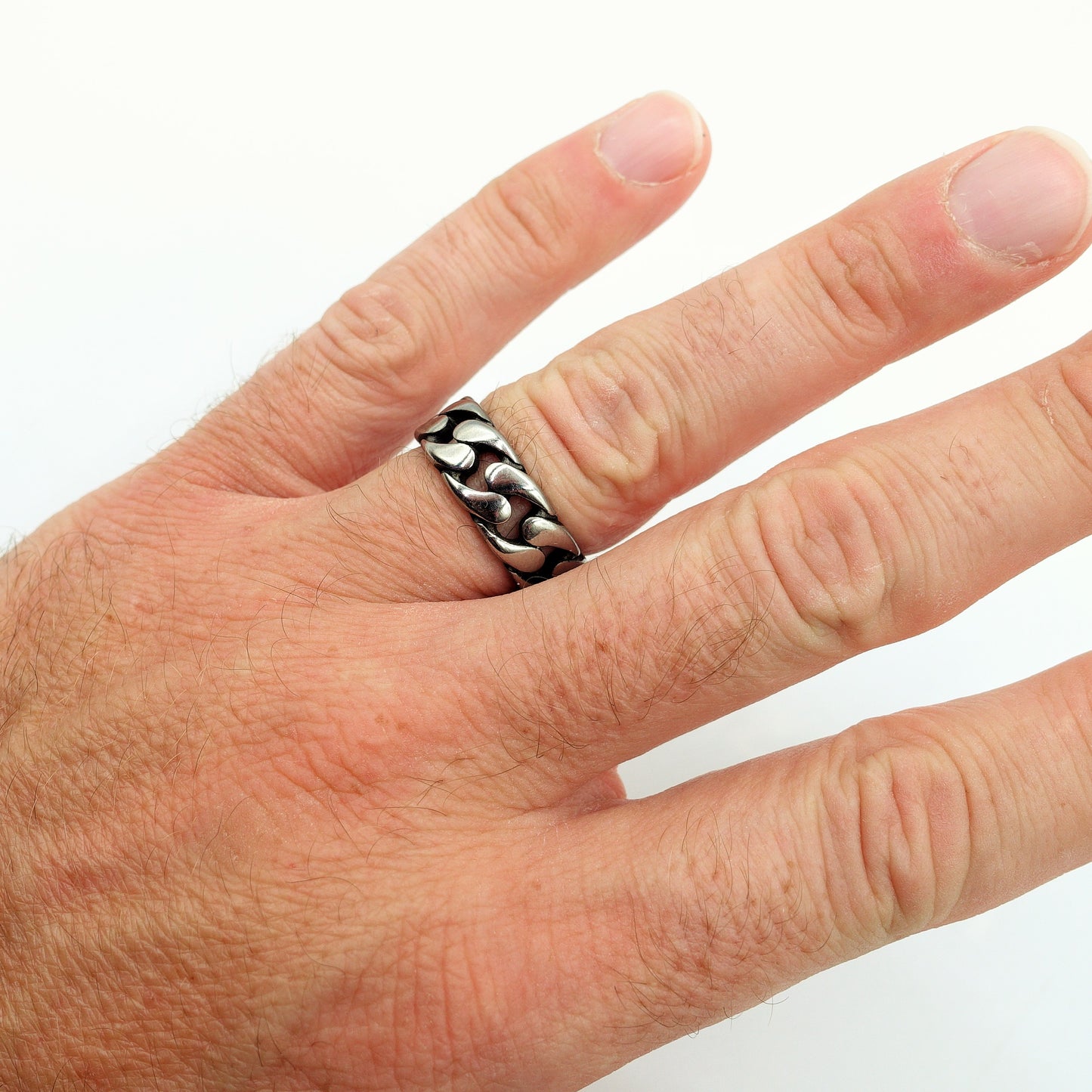 ANELLO uomo catena Groumette xl ACCIAIO