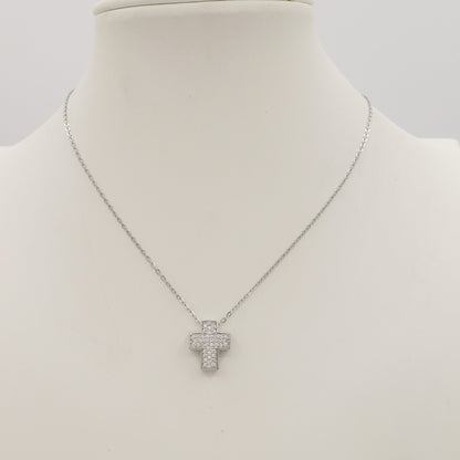 PHOEBE small - ACCIAIO INOSSIDABILE- Collana con pendente croce in cubic zirconia