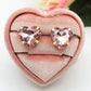 LUCE HEART STUDS- Paio Orecchini a bottone con pietra sfaccettata a cuore