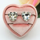 LUCE HEART STUDS- Paio Orecchini a bottone con pietra sfaccettata a cuore