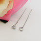 SHINY CUORE Rainbow - Acciaio inossidabile ~ PAIO Orecchini filo pendenti con cubic zirconia a cuore - Saliscendi -