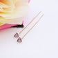 SHINY CUORE Rainbow - Acciaio inossidabile ~ PAIO Orecchini filo pendenti con cubic zirconia a cuore - Saliscendi -