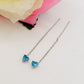 SHINY CUORE Rainbow - Acciaio inossidabile ~ PAIO Orecchini filo pendenti con cubic zirconia a cuore - Saliscendi -