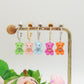 TEDDY CRYSTAL ~ Orecchini a cerchio con orsetto e Cubic Zirconia