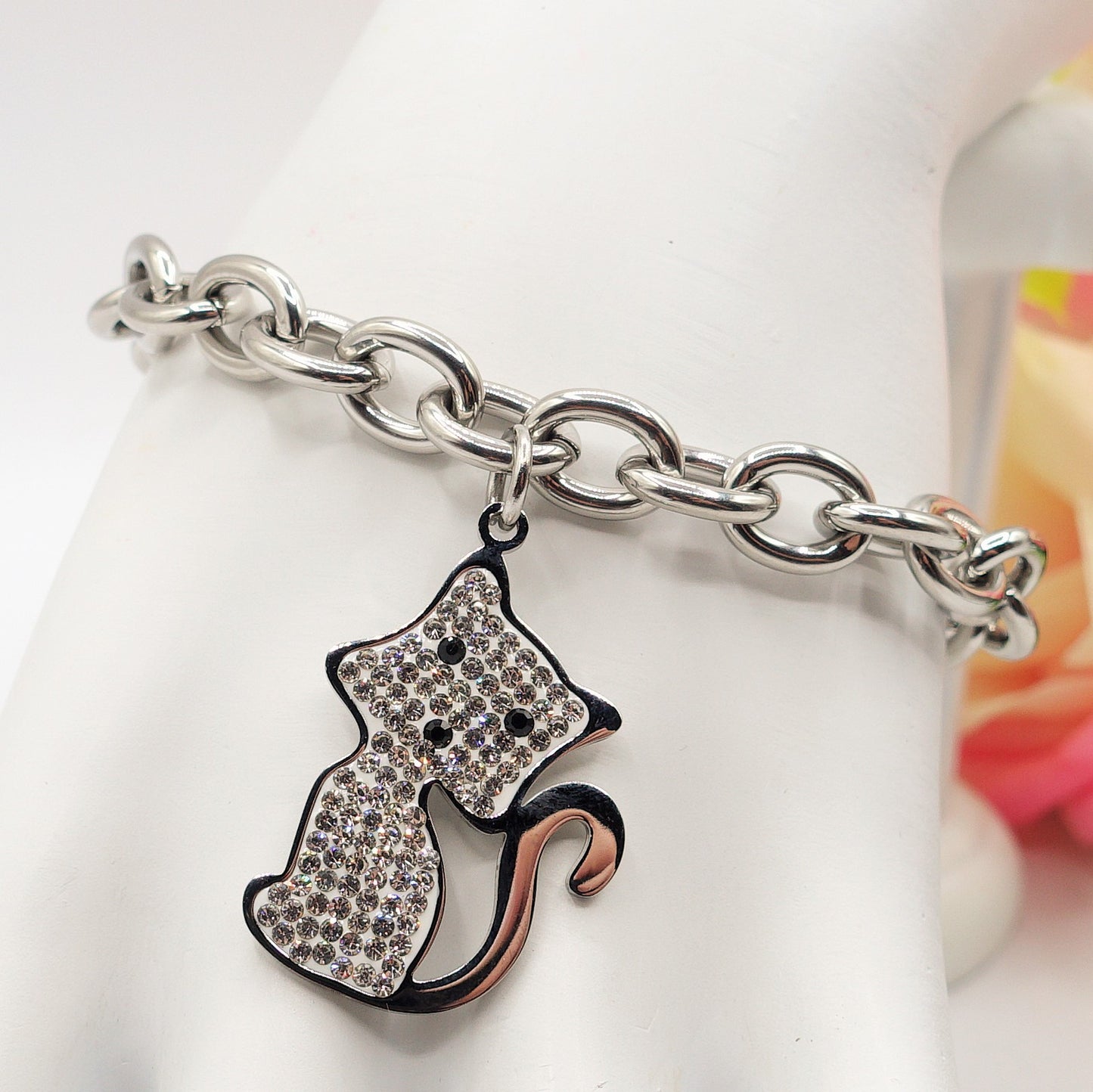 VIENNA ~ ACCIAIO INOSSIDABILE-  Bracciale catena con ciondoli