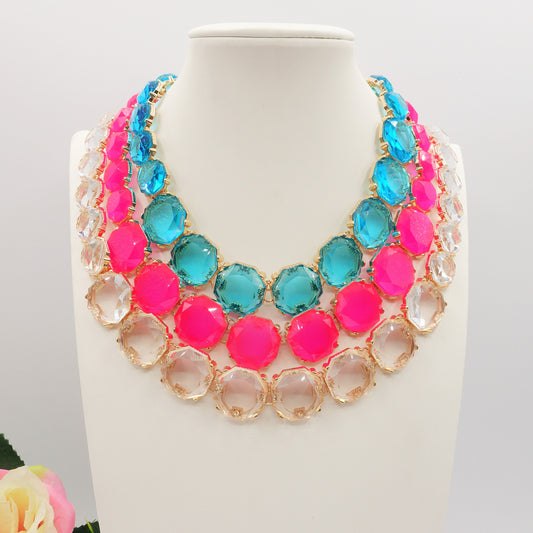 YVONNE - Big Stones - Collier con cristalli sfaccettati