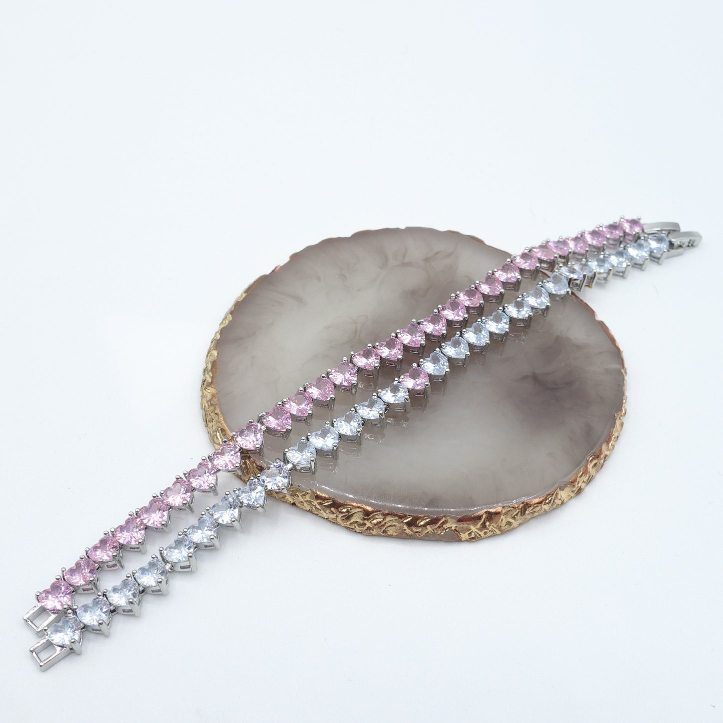 CHERIE - bracciale tennis con cubic zirconia a forma di cuore