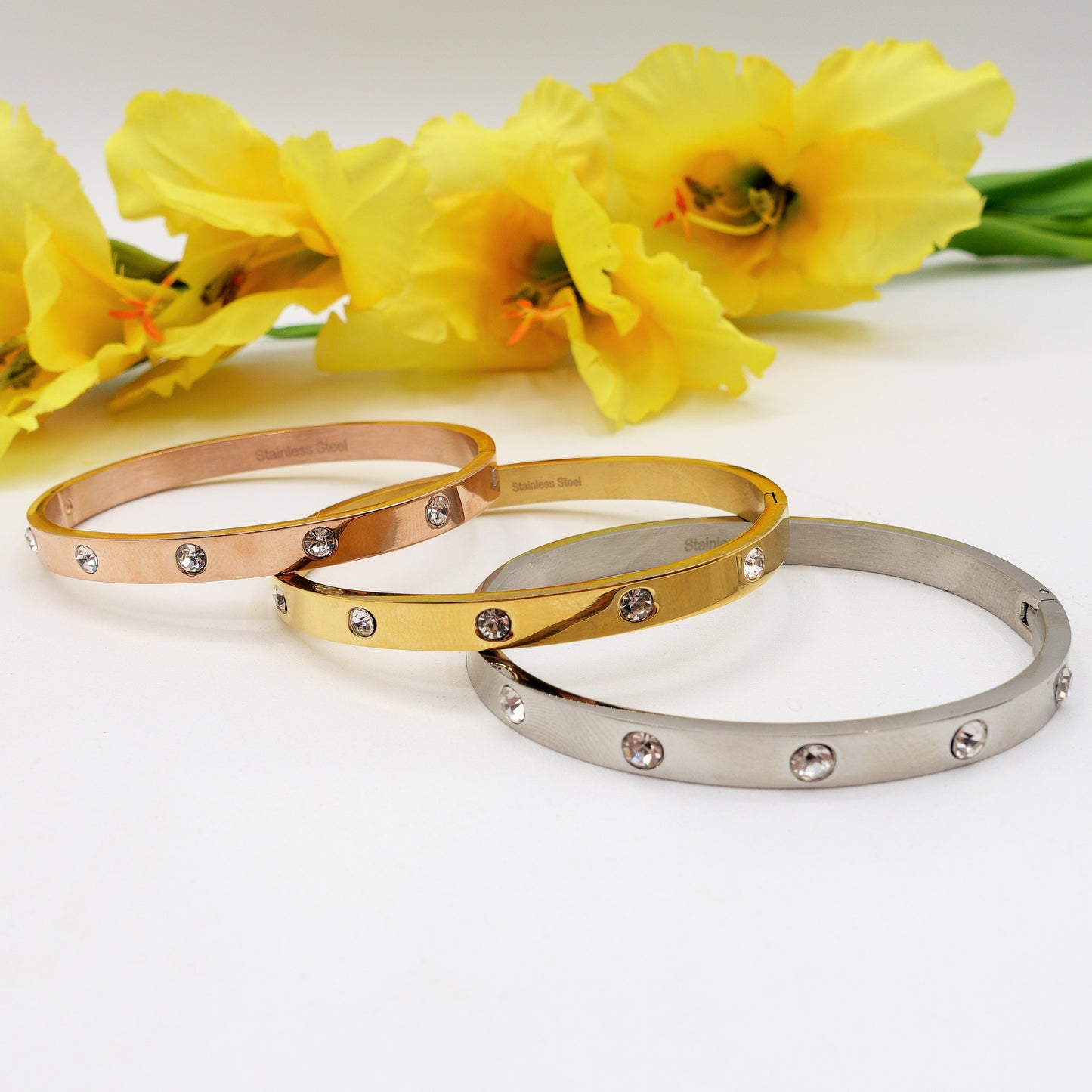 FLORENCE SHINE ~ Bracciale a manetta in acciaio inossidabile