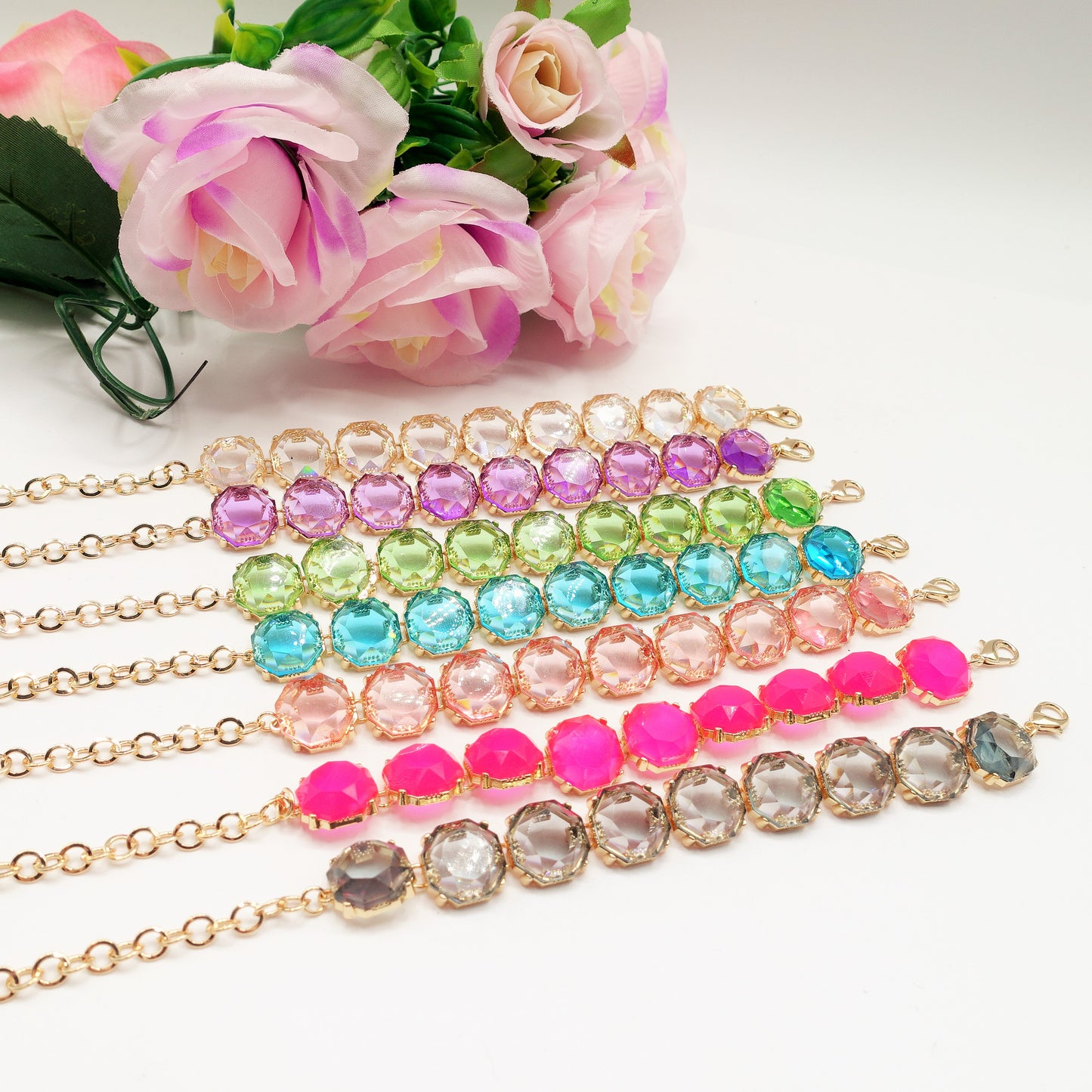 YVONNE - BRACCIALE con cristalli sfaccettati