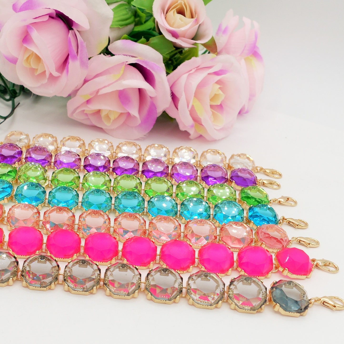 YVONNE - BRACCIALE con cristalli sfaccettati