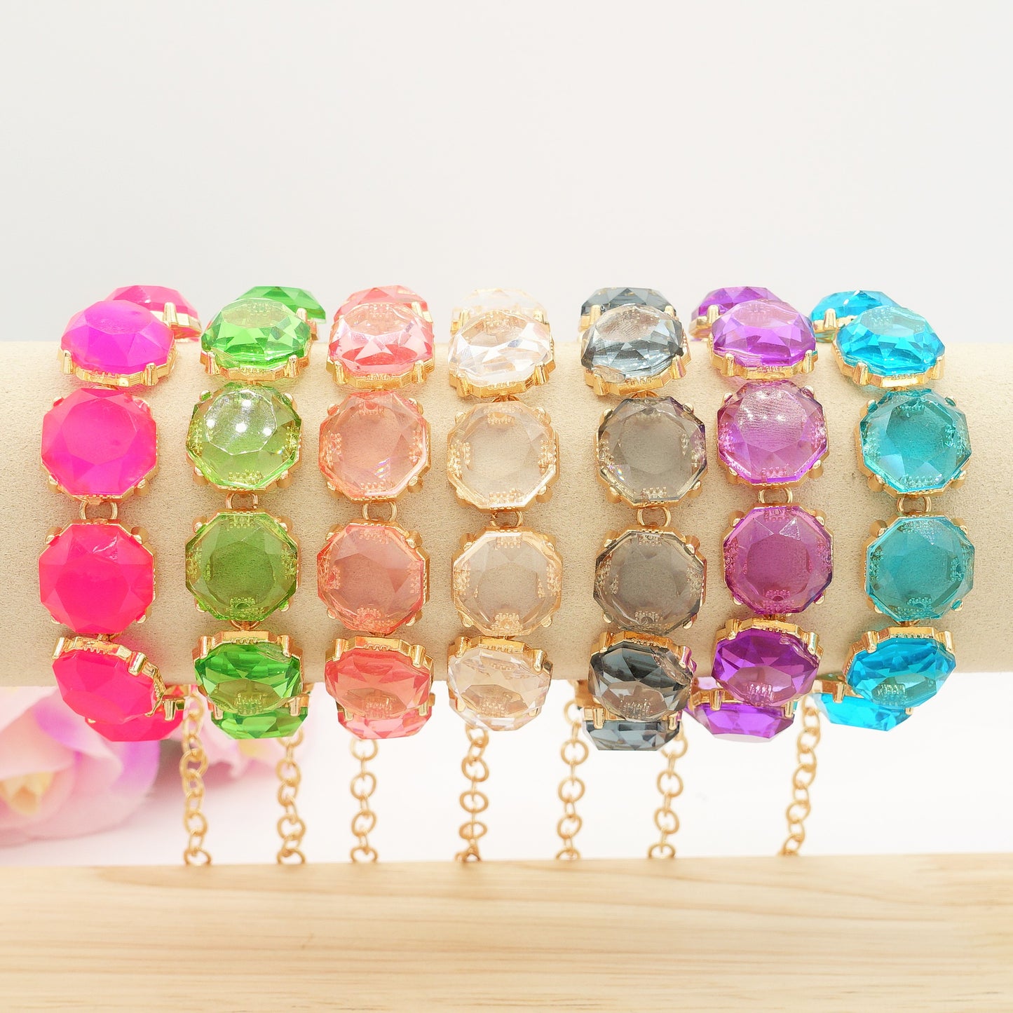 YVONNE - BRACCIALE con cristalli sfaccettati
