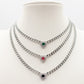 JASMINE ~ ACCIAIO INOSSIDABILE - collana choker in catena con Cubic zirconia a forma di cuore
