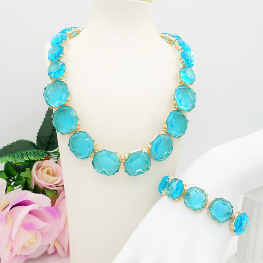 YVONNE SET - Collier e Bracciale con cristalli sfaccettati
