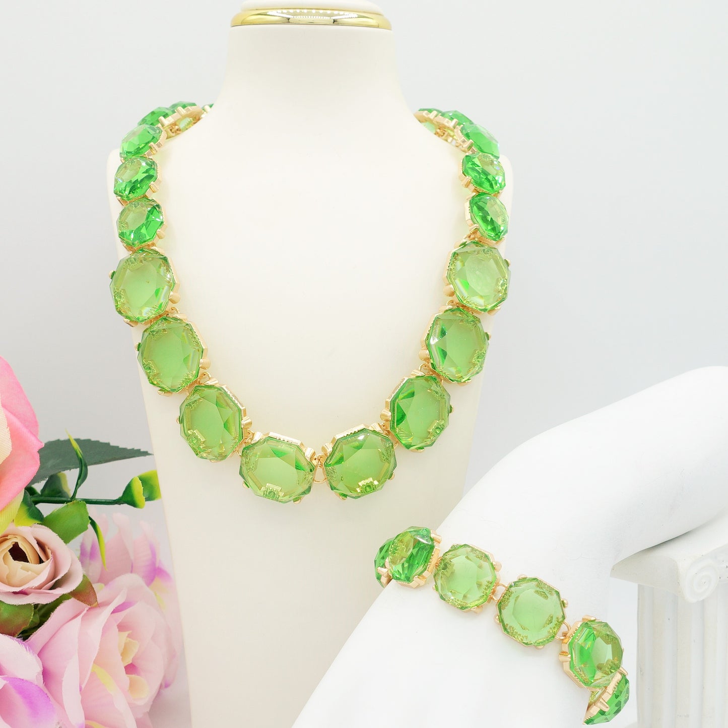 YVONNE SET - Collier e Bracciale con cristalli sfaccettati