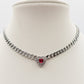 JASMINE ~ ACCIAIO INOSSIDABILE - collana choker in catena con Cubic zirconia a forma di cuore