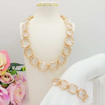 YVONNE SET - Collier e Bracciale con cristalli sfaccettati