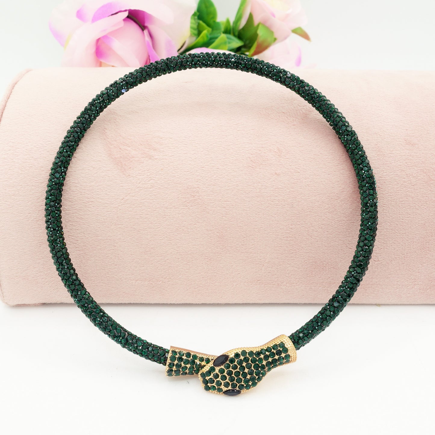 KAA CHOKER ~ Girocollo snodato a serpente con cubic zirconia
