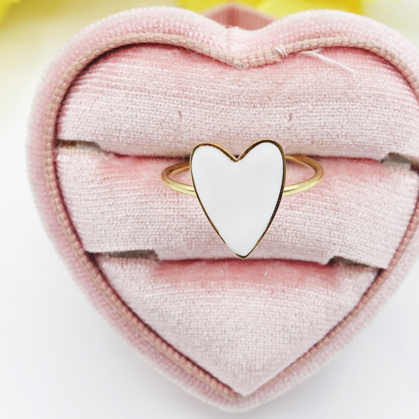 AMOUR ~ Anello SMALTATO regolabile ACCIAIO INOSSIDABILE