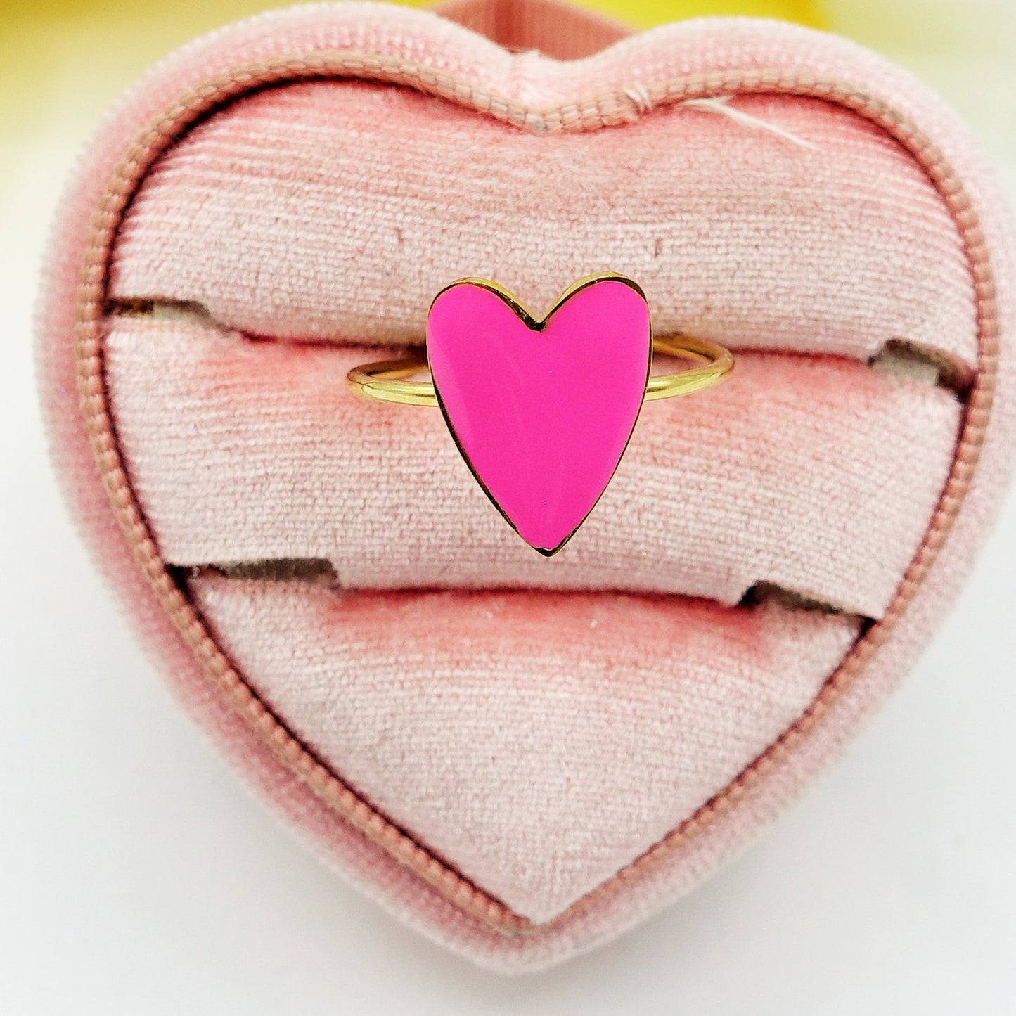 AMOUR ~ Anello SMALTATO regolabile ACCIAIO INOSSIDABILE