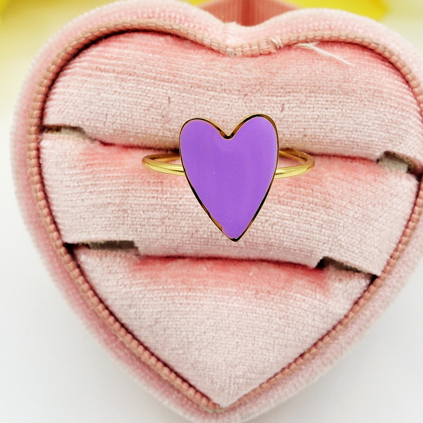 AMOUR ~ Anello SMALTATO regolabile ACCIAIO INOSSIDABILE