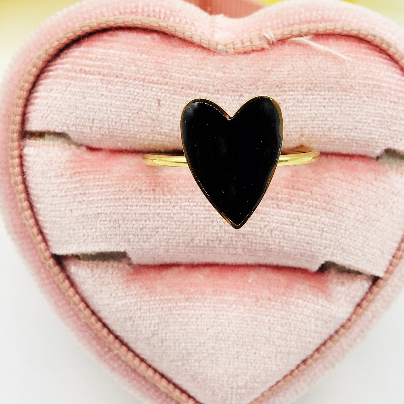 AMOUR ~ Anello SMALTATO regolabile ACCIAIO INOSSIDABILE