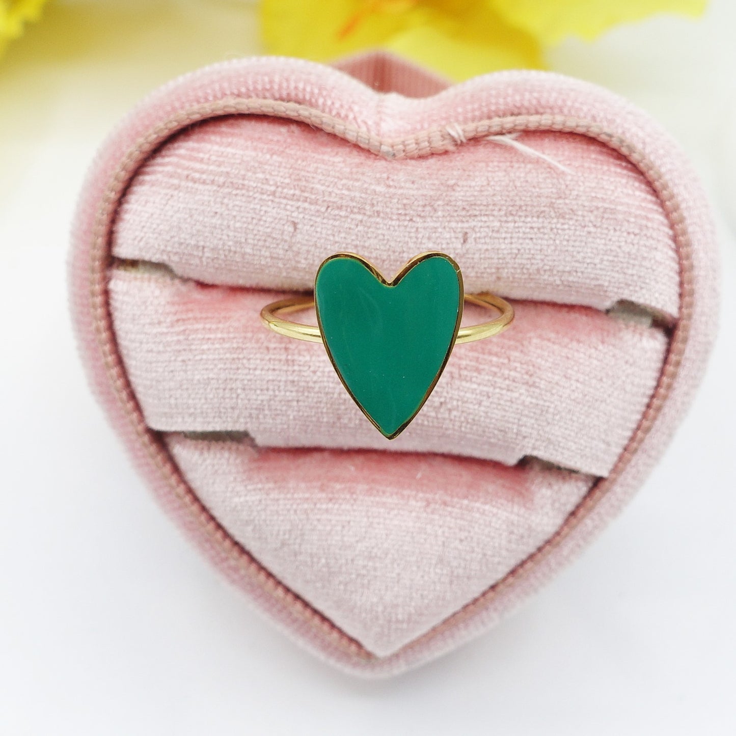 AMOUR ~ Anello SMALTATO regolabile ACCIAIO INOSSIDABILE