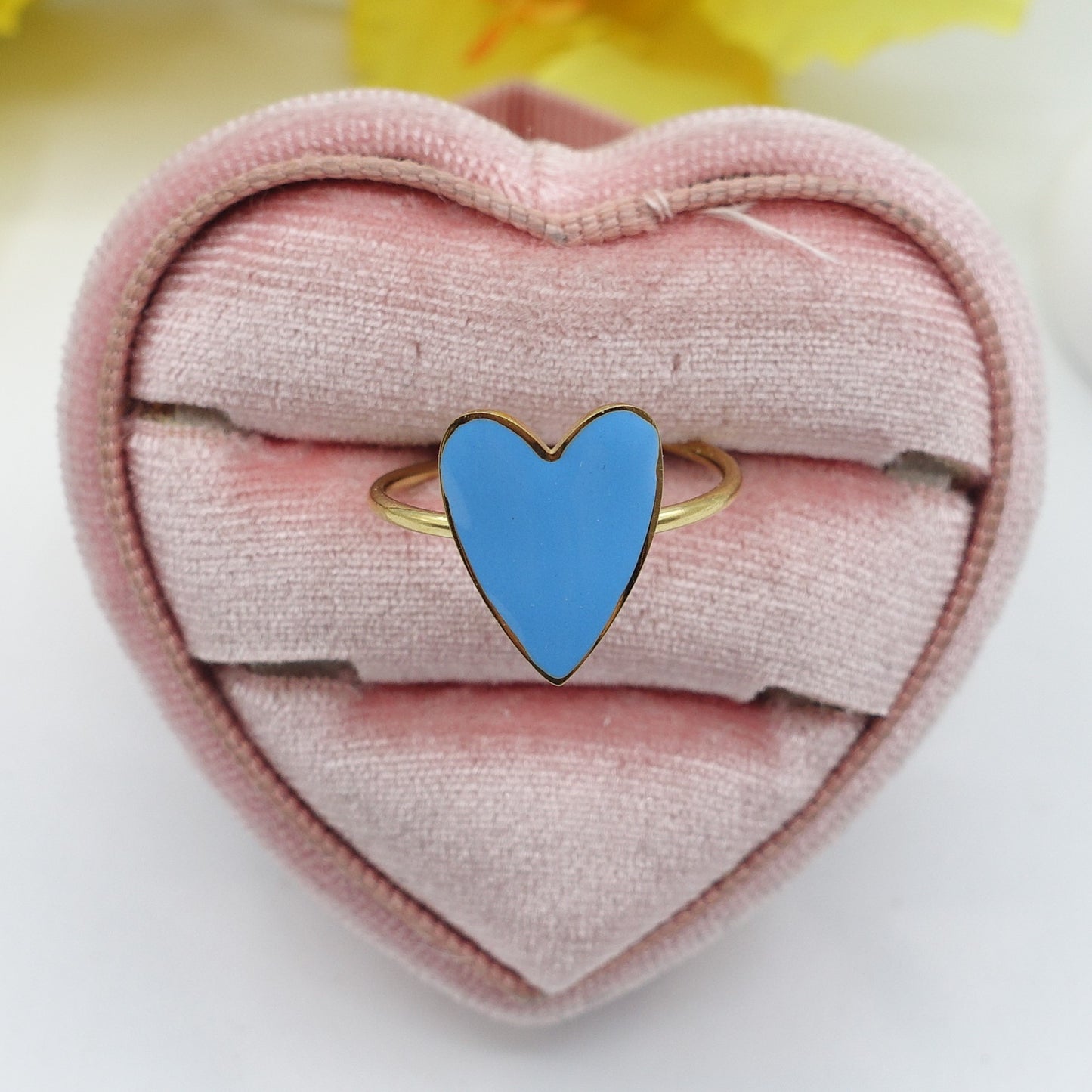AMOUR ~ Anello SMALTATO regolabile ACCIAIO INOSSIDABILE